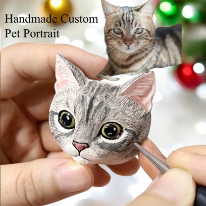 Handcraft Custom Realistic Pet Portrait Fridge Magnet Personalised 3D Cat or Dog Head Sculpture Clay Magnet Memorial Pet Gifts