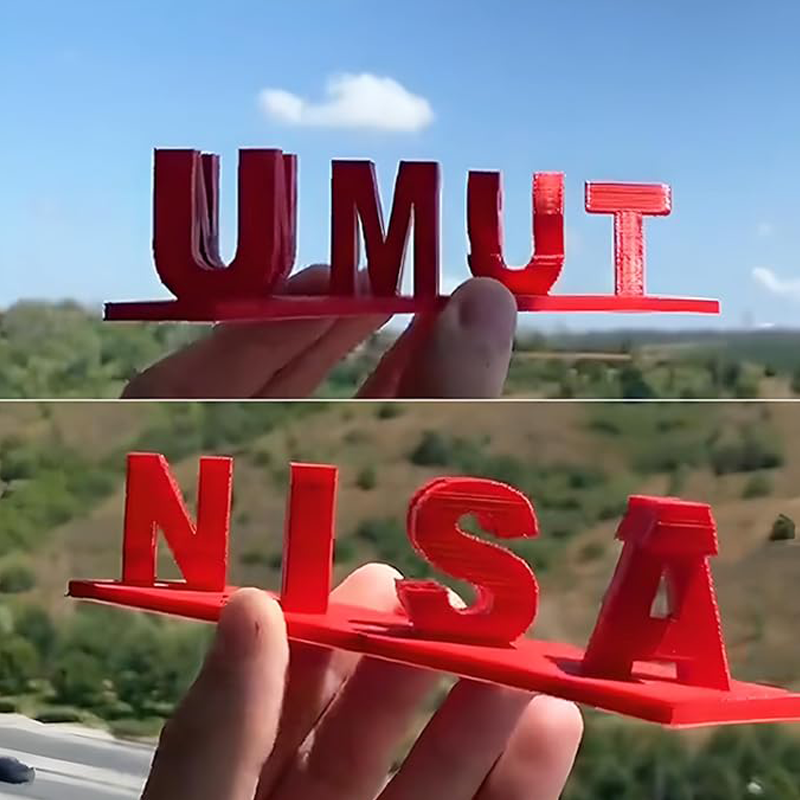 Custom Dual Name Illusion Personalised Double Flip Text Name Plate Customized Double Sided Words Plate Best Valentines Gift