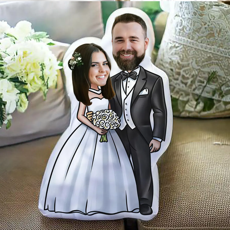Bride and Groom Custom Shaped 3D Pillows Wedding Gift Valentines Day Gift Anniversary Gift