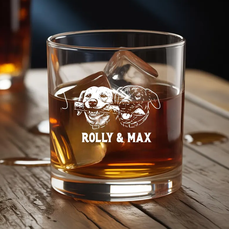 Custom Photo Etched Whiskey Decanter Set Personalised Laser Engraved Bourbon Bottle & Glasses Anniversary Gift for Him