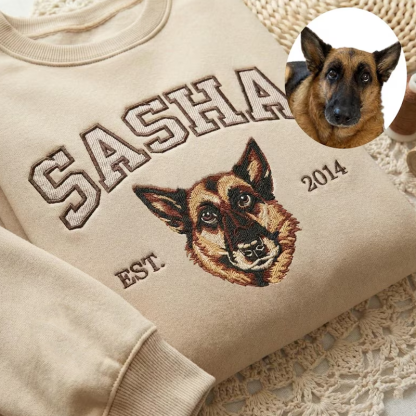 Custom Embroidered Hoodie with Dogs Personalised Pet Portrait and Name Sweatshirt Gifts for Dog and Cat Lovers