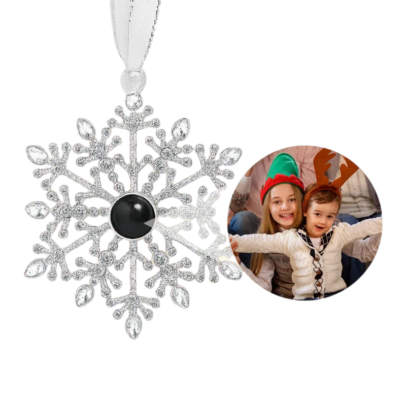 Personalized Angel Embrace Photo Projection Ornaments with Picture Ins