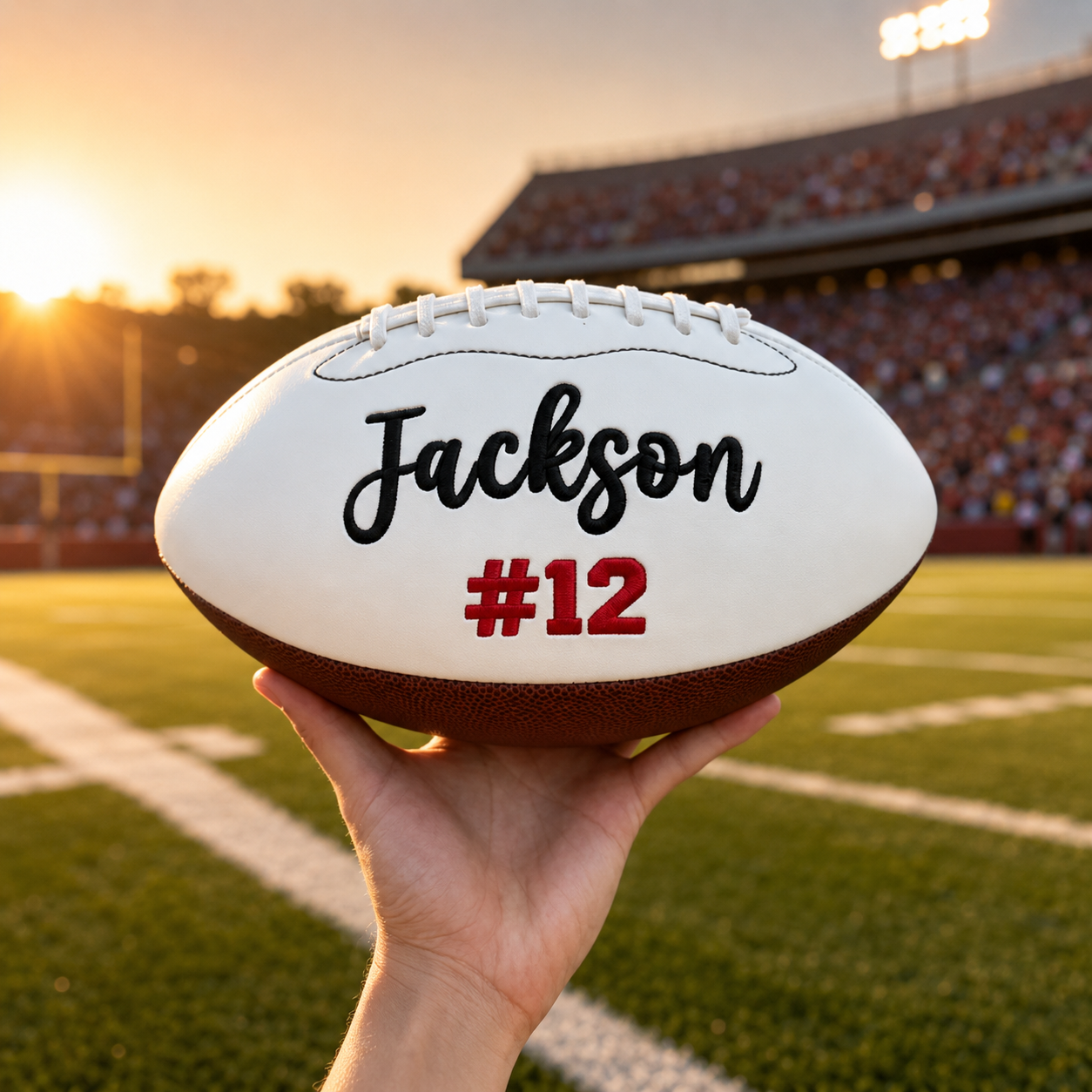 Personalised Embroidered Football Custom Keepsake Ball Fathers Day Gift from Kids