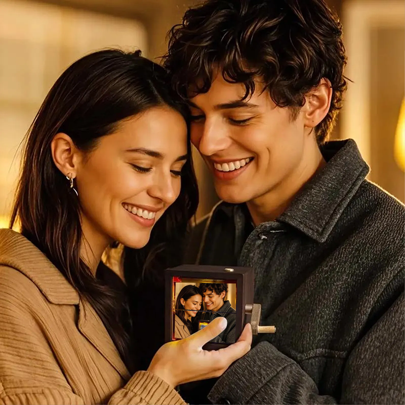 Personalised Flipbook Frame Animation Machine Mechanical Hand Motion Photo Cube Album Anniversary Gift for Couples