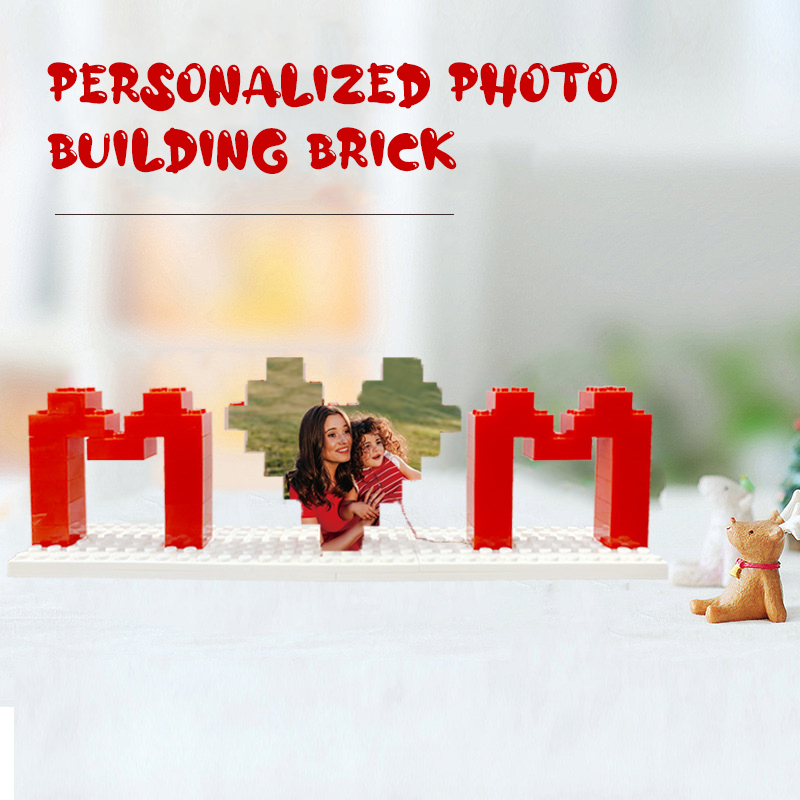 Custom Building Brick Puzzle Personalised Building Block Mom Heart Photo Block Gifts for Mom