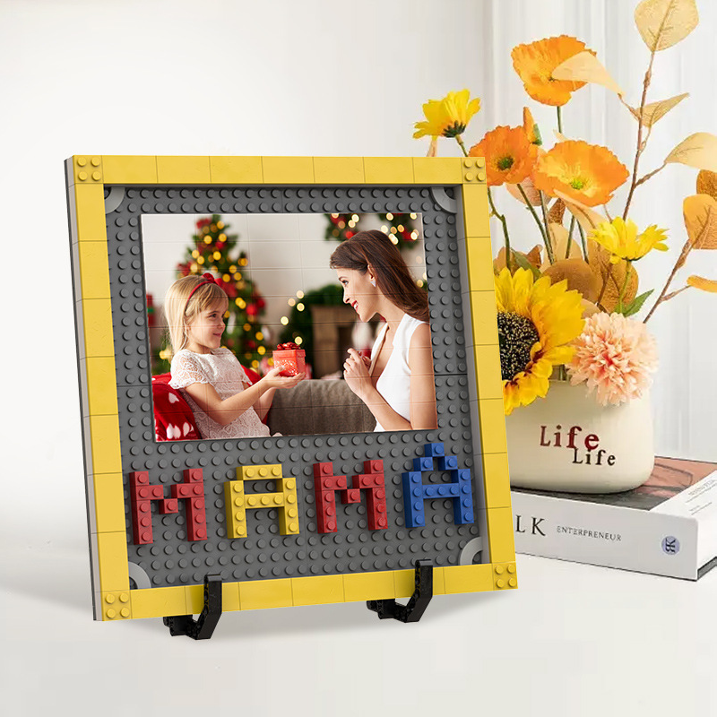 Personalised Photo Building Brick Puzzle Custom Building Block Family Gifts for Mama and Papa