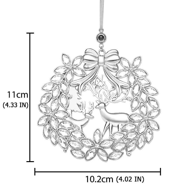 Personalised Photo Wreath Projection Ornaments Christmas Tree Decoration Ornaments with Picture Inside Christmas Gifts