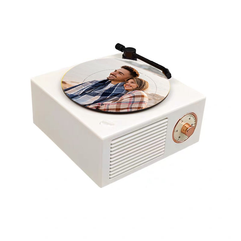 Custom Photo Vintage Vinyl Record Player Style Bluetooth Speaker Phonograph Style