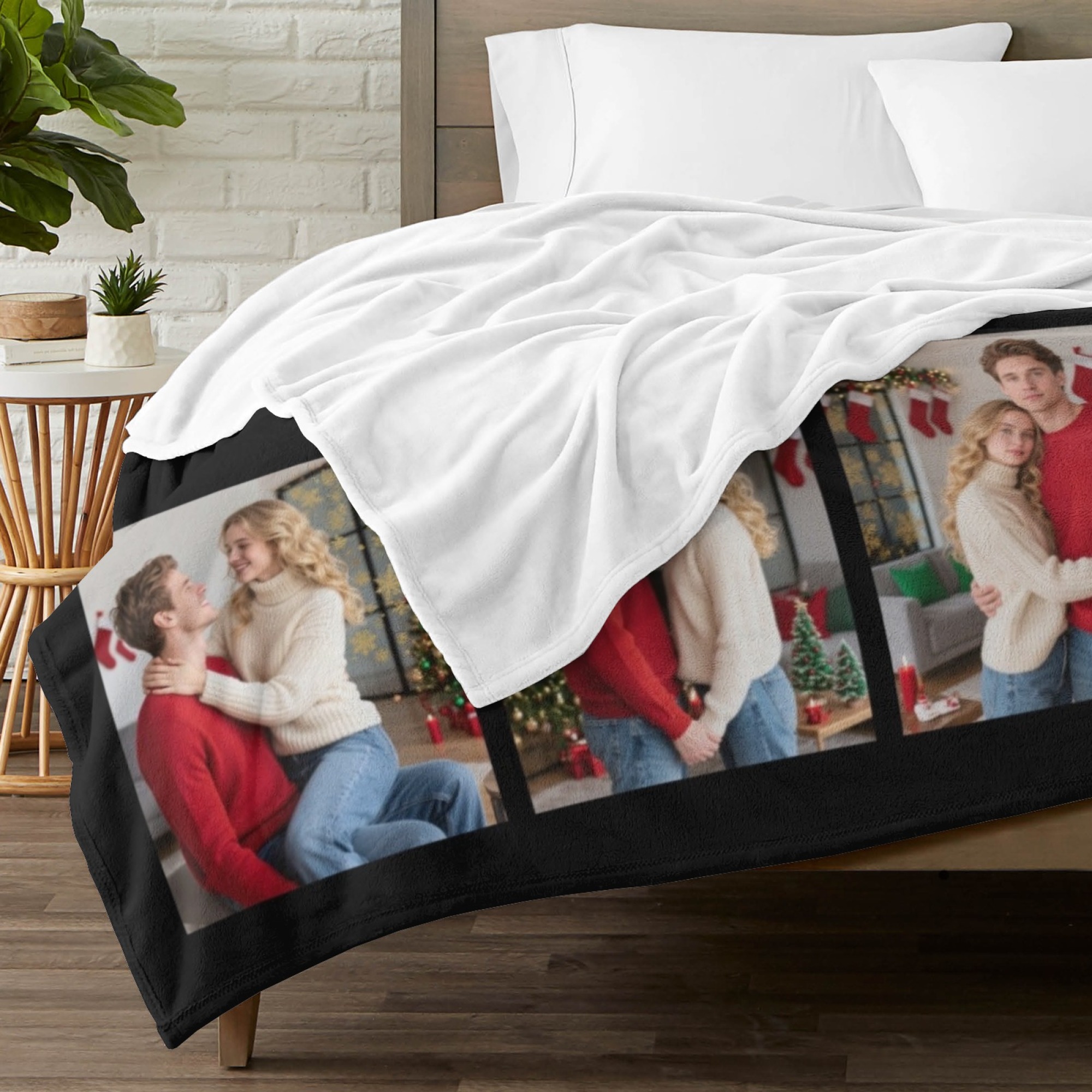 Custom Collage Photo Blanket Personalised Throw Blanket with Photos Text Christmas Gifts
