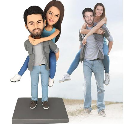 Fully Customizable 2 person Custom Bobblehead With Engraved Text