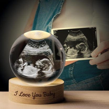 Customized 3D Fetal Ultrasound Crystal Ball Night Light Warm Gift for New Mothers