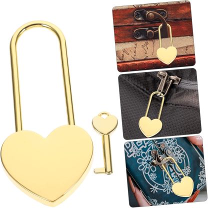Custom Love Lock Personalised Padlock with Key Luggage Elegant Couples Wishing Lock for Valentines Day Gift