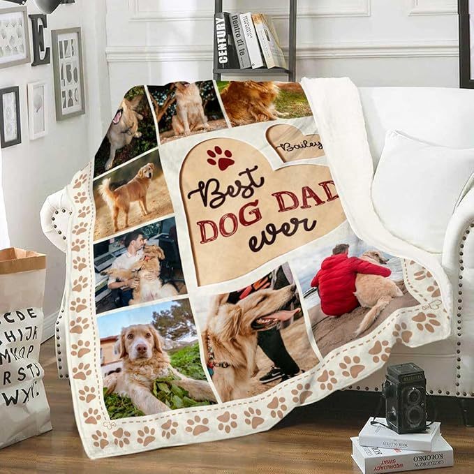 Custom Photos Collage Blanket Personalised Throw Blanket with Photos Text Gift for Family Couple
