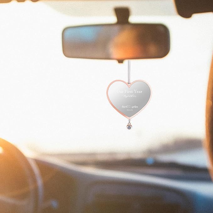 Personalised Heart Photo Ornament with Picture Inside and Text Engraved Christmas Gifts