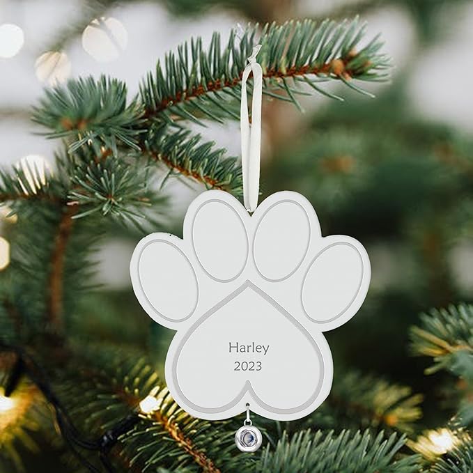 Personalised Photo Projection Memorial Ornament to Remember a Lost Family Member with Text Engraved