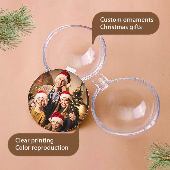 Custom Photo Christmas Bauble Tree Decoration Personalised Ball Ornament Christmas Gifts