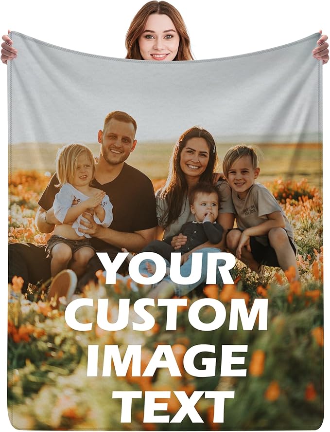 Custom Blanket with Picture Customized Blankets with Photos Christmas Personalised Blankets