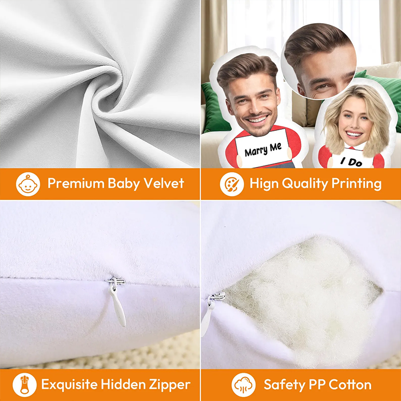 Custom Funny Face 3D Pillow Valentine's Day Gift For Him Valentine 2025 Gift for Couple