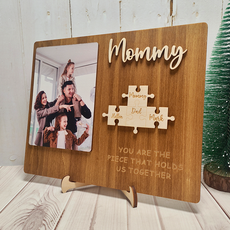 Personalised Photo and Name Wooden Puzzle Custom Sign Gifts for Mum
