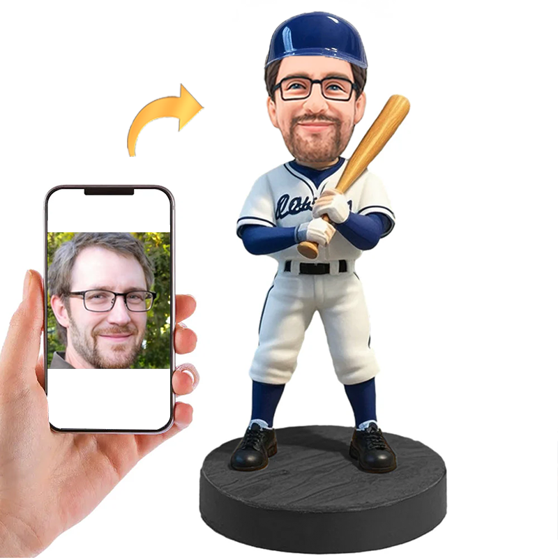 Handcraft Custom Bobbleheads Male Baseball Player with Hat with Custom Text