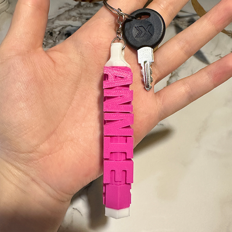 Personalised 3D Printed Name Keychain Custom Text Key Ring  Name Tags for School Bags Unique Gifts for Kids