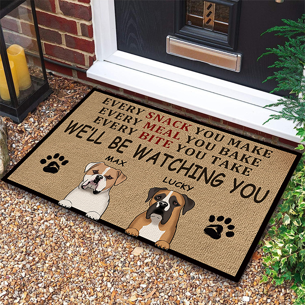 Custom Pet Kennel Mat Personalised Dog Welcome Rug with Photo Name Funny Entry Doormat Gift for Pet Owners