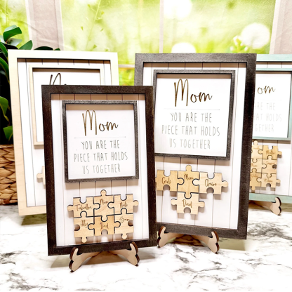 Personalised Name Wooden Puzzle Custom Sign Frame Mothers Day Gifts