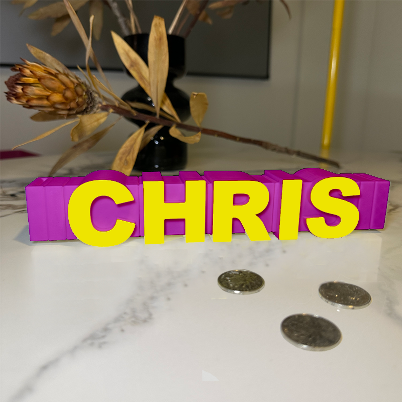 Personalised 3D Printed Letter Money Box Custom Name Two Colored Piggy Bank for Kids Unique First Savings Bank