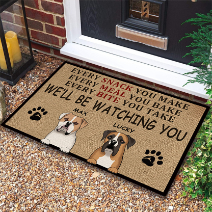 Custom Pet Kennel Mat Personalised Dog Welcome Rug with Photo Name Funny Entry Doormat Gift for Pet Owners