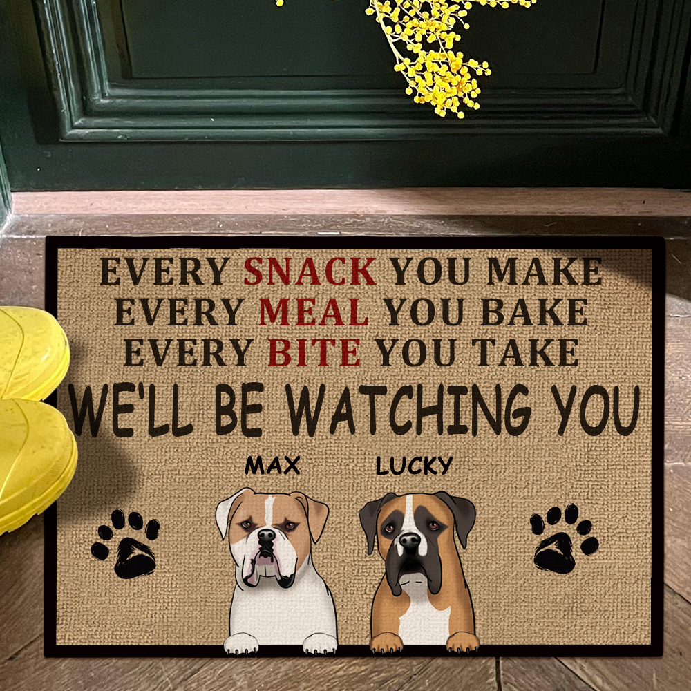 Custom Pet Kennel Mat Personalised Dog Welcome Rug with Photo Name Funny Entry Doormat Gift for Pet Owners