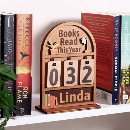 Personalised Books Read This Year Counter Mini Plaque with Flat Base Book Lovers Gift Bookshelf Decor Gift for Readers