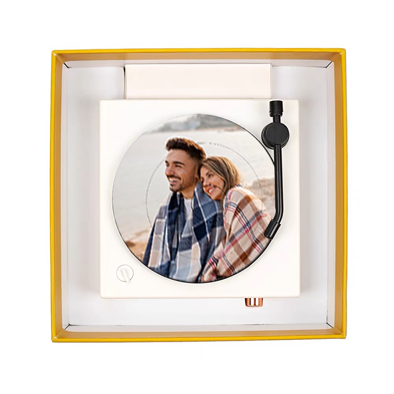 Custom Photo Vintage Vinyl Record Player Style Bluetooth Speaker Phonograph Style