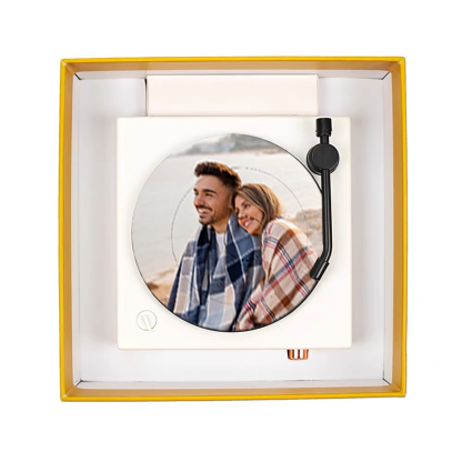 Custom Photo Vintage Vinyl Record Player Style Bluetooth Speaker Phonograph Style