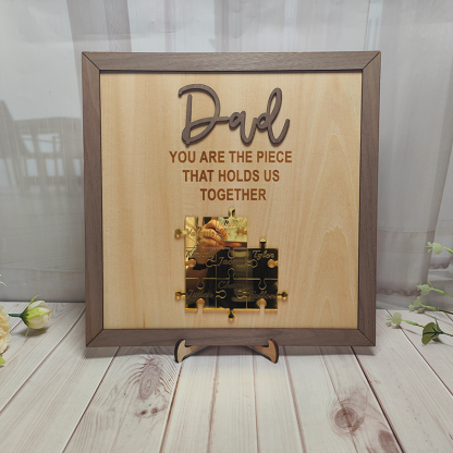 Personalised Name Wooden Puzzle Custom Sign Dad You Are the Piece That Holds Us Together Gifts for Father