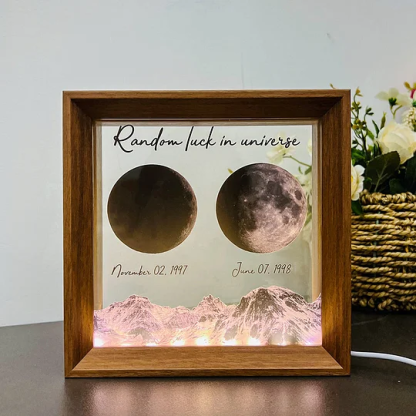 Custom Birth Moon Phases LED Light Frame Personalised Moon Night Light Gifts for Lovers