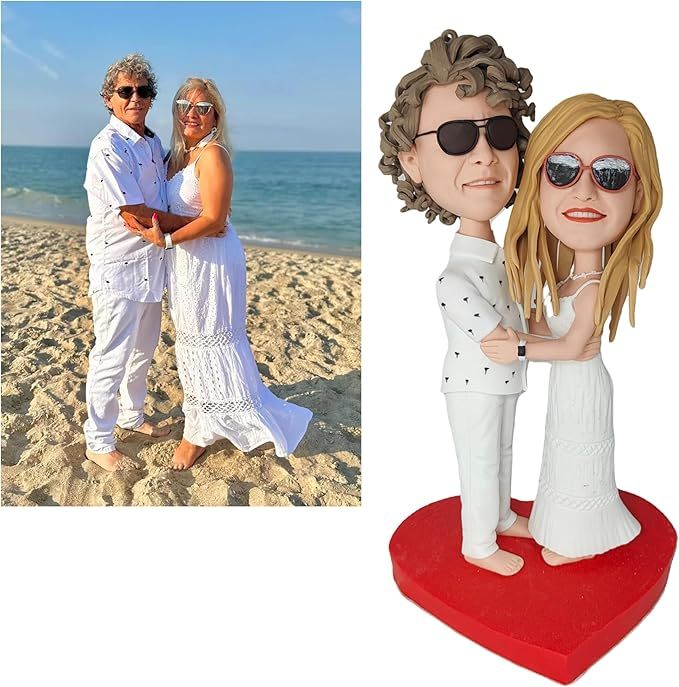 Fully Customizable 2 person Custom Bobblehead With Engraved Text