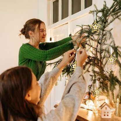 Personalised Picture Ornament for Christmas Tree Custom Projection Drop Snow Star Pendant with Picture Inside Xmas Gift