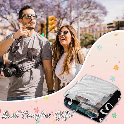 Personalised Collage Photo Blanket Custom Pictures and Text Throw Blanket Anniversary Gifts for Her