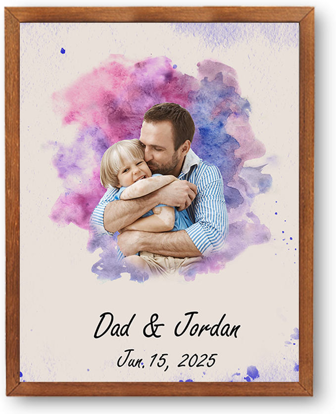 Personalised Watercolor Family Portrait from Photo Custom Painting Pho