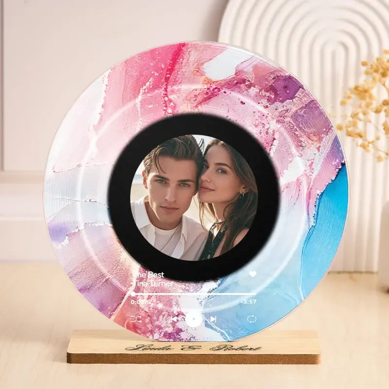 Personalised Song Vinyl with Custom Photo and Name Acrylic Record Plaque Decorations Gifts for Music Lovers