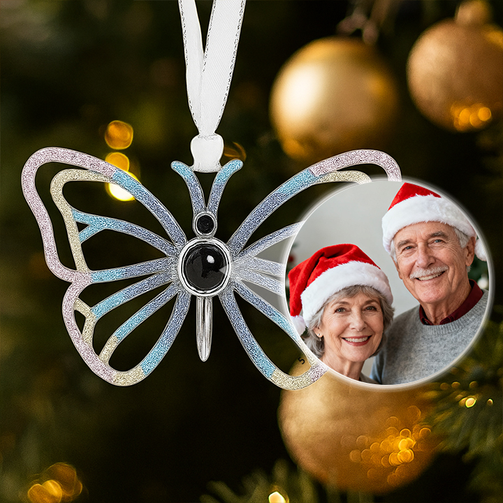 Personalized Angel Embrace Photo Projection Ornaments with Picture Inside MGem Ornament Christmas Memorial Gifts for Family