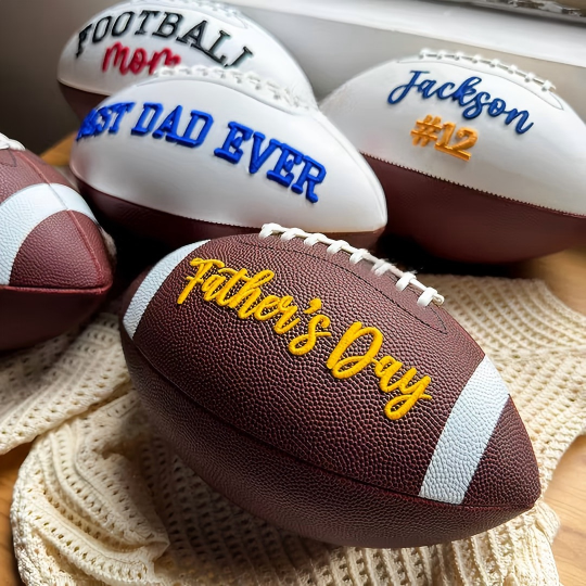 Personalised Embroidered Football Custom Keepsake Ball Fathers Day Gift from Kids