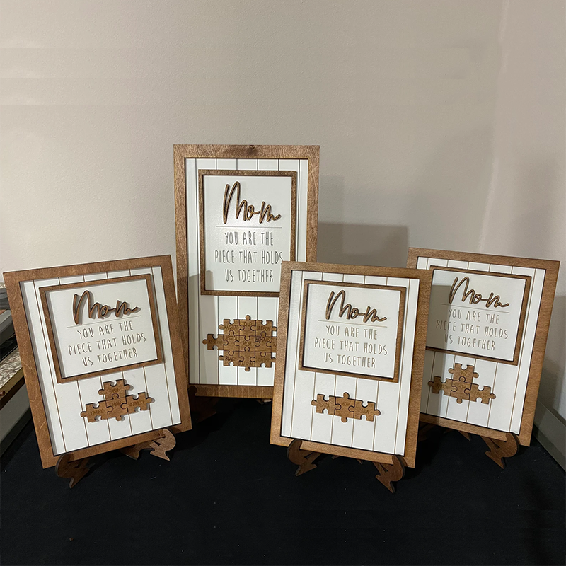 Personalised Name Wooden Puzzle Custom Sign Frame Mothers Day Gifts
