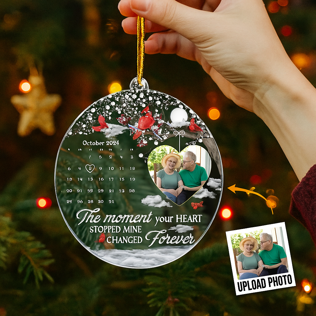 A Piece Of My Heart Left Personalised Memorial Acrylic Photo Ornament