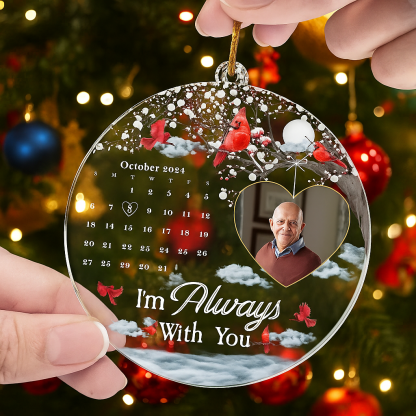 A Piece Of My Heart Left Personalised Memorial Acrylic Photo Ornament Custom Remembrance Christmas Gift