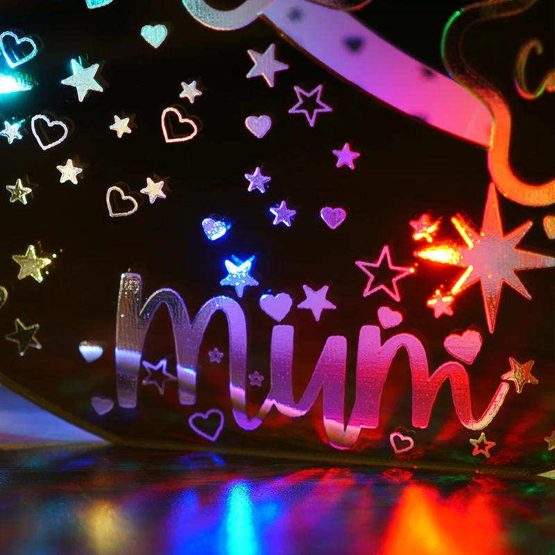 Personalised Acrylic Moon Sign Lamp for Mom Custom Moon Mirror Light Stars with Family Names Mother's Day Gift
