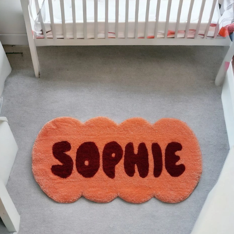 Handcraft Personalised Tufting Rug with Name Punch Needle Dorm Decor Gift for Teens