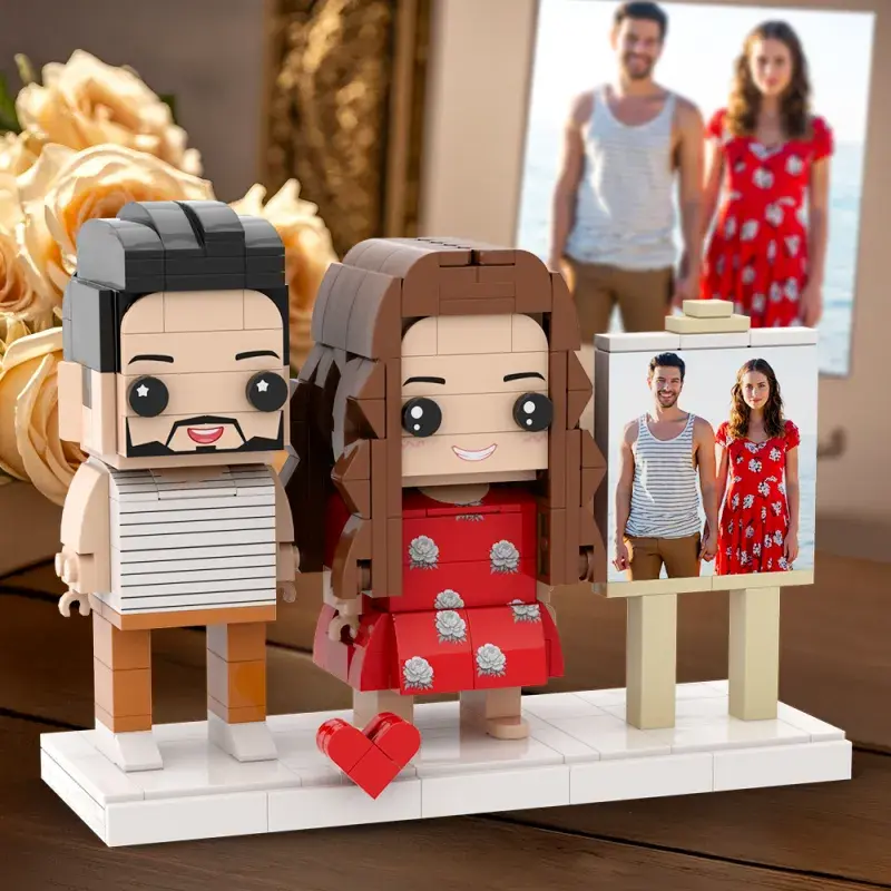 Custom Brick Mini Figures Photo Customizable Block Single Brick Figure Anniversary Gift for Couple