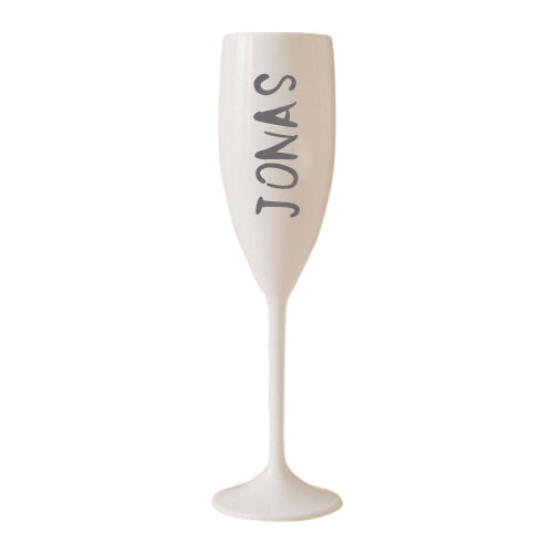 Personalised Name White Champagne Flutes Wedding Party Toasting Glasse
