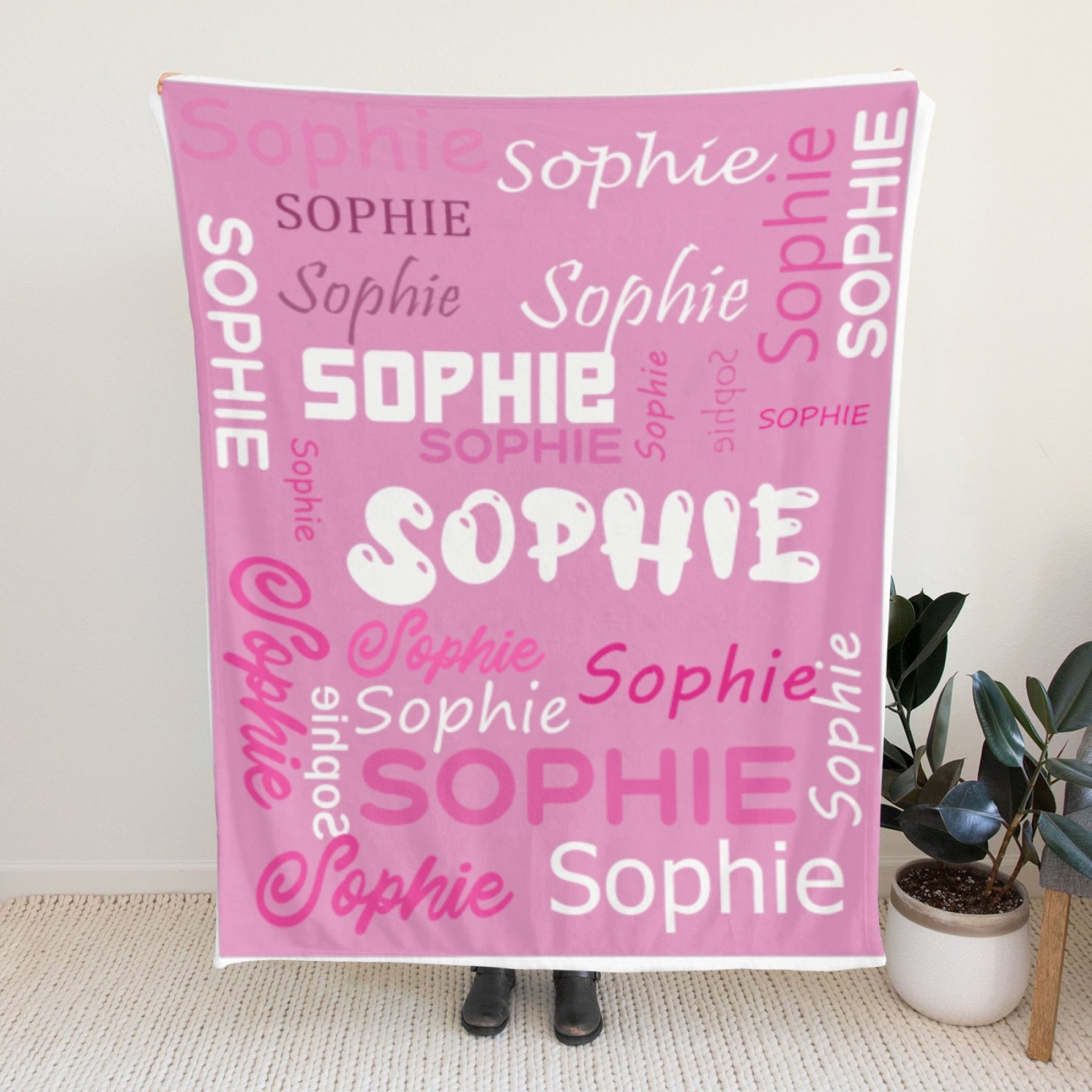 Custom Name Blankets and Throws Personalised Flannel Blanket for Kids Christmas Gifts